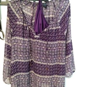 Purple faded glory blouse with matching tank top